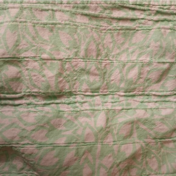 Christopher & Banks Women's Shirt XL Button Up Pockets Print Green White - Picture 8 of 8